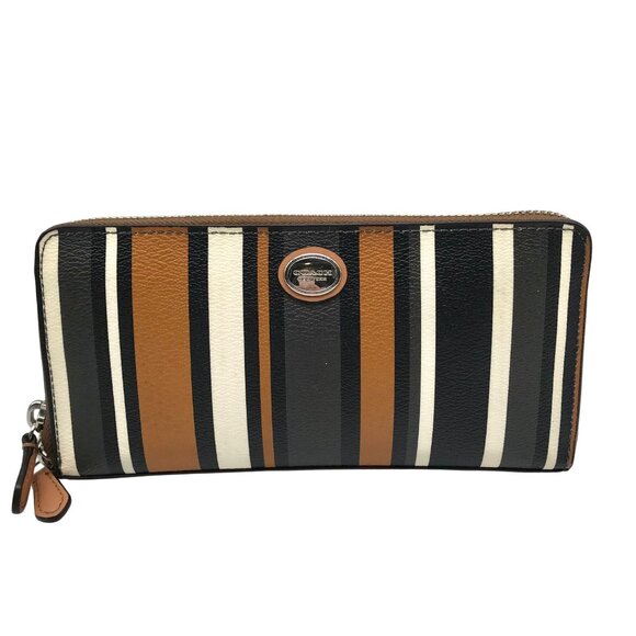 Coach Brown Leather Peyton Accordion Zip Wallet - Picture 1 of 10
